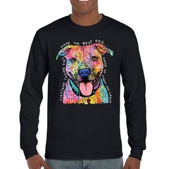 Dean Russo Colorful Pit Bull Long Sleeve T-shirt Everyone Has Best Dogs
