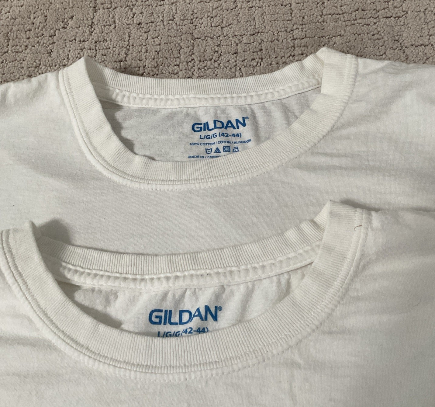 2 Pack Gildan Men's Cotton Tee T Shirt WHITE Crew Neck Short Sleeve Men.size L gallery