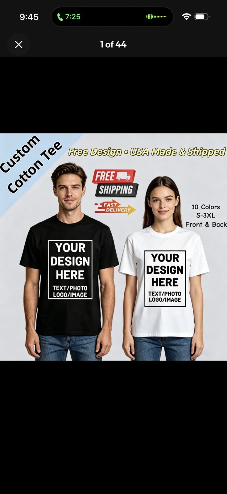 Custom T-Shirts: Print Your Photo/Logo Front & Back, Unisex Personalized Tee gallery