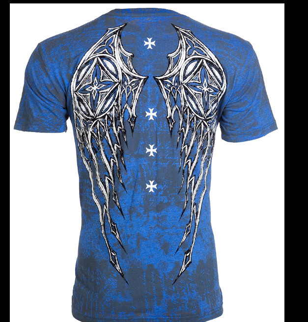 ARCHAIC by AFFLICTION Blue Grey STONE RANGER Short Sleeve Slim Fit T-shirt NWT gallery
