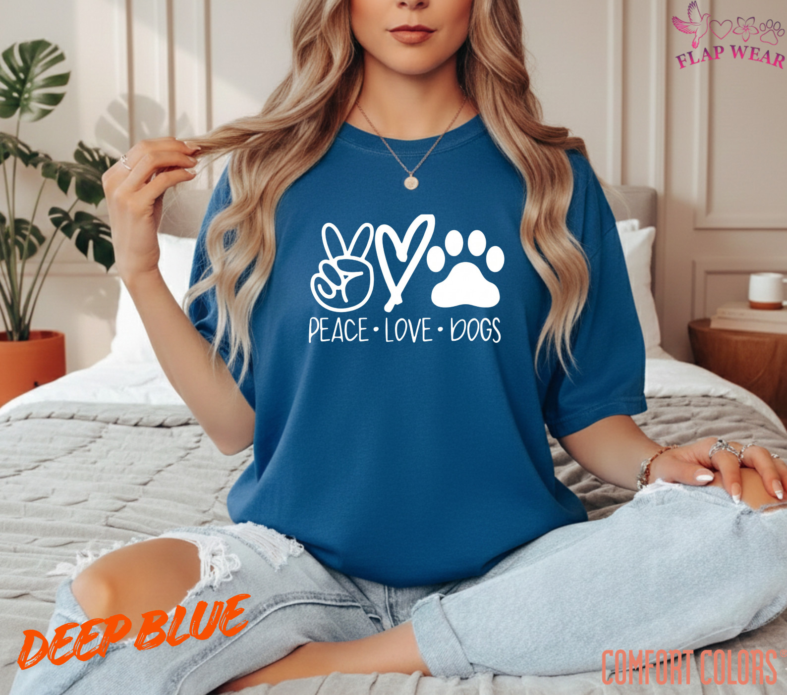 Unisex Peace Love Dogs Printed T SHIRT,T shirt women,T shirt men,T shirt vintage gallery