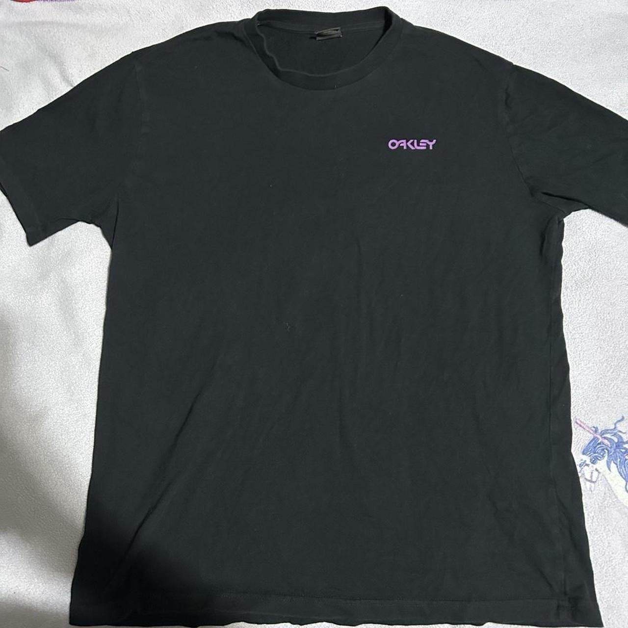 Oakley Black Short Sleeve T-shirt With Purple & Teal Graphic. Size Men’s L gallery