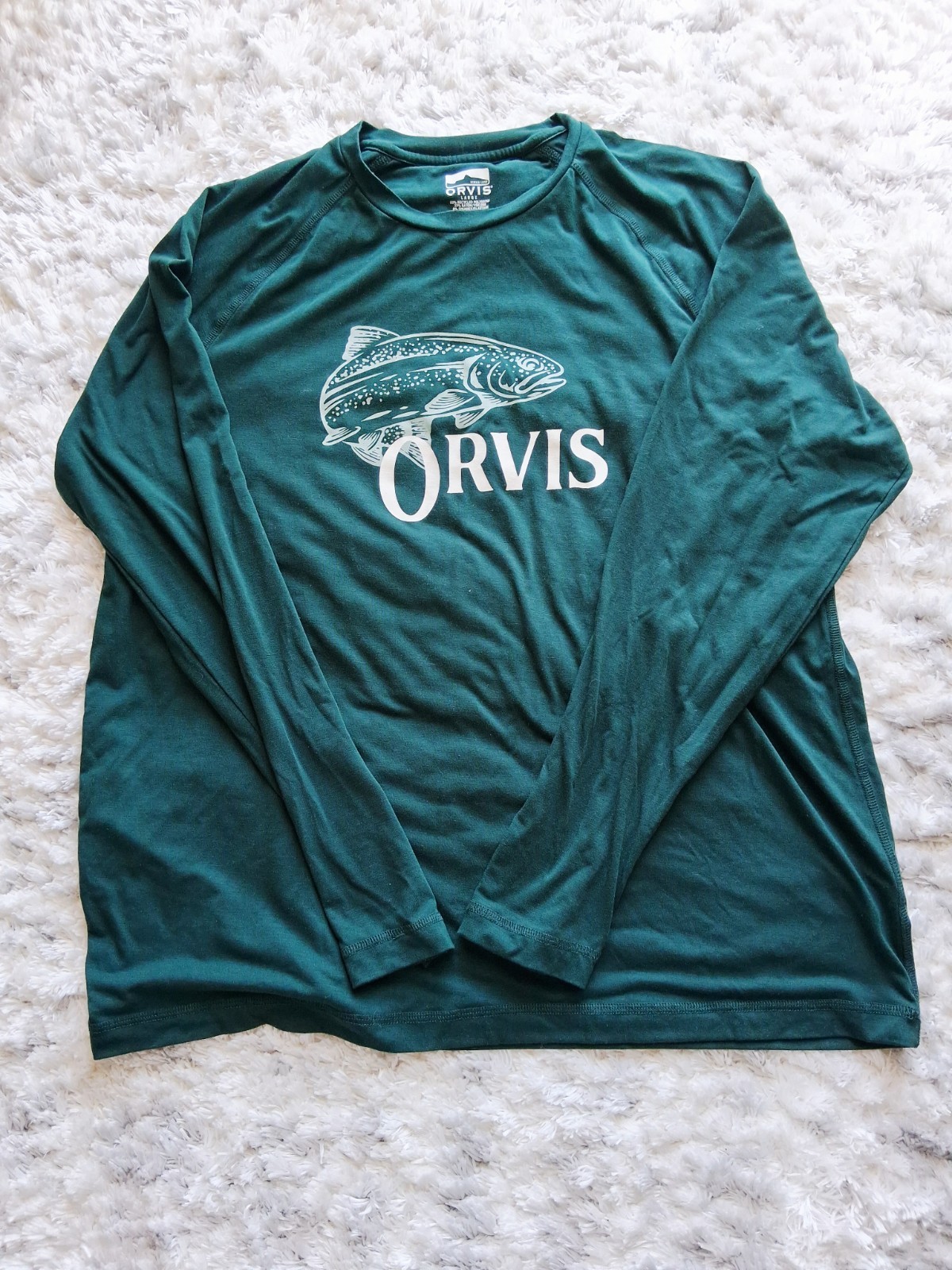 Orvis Teal Green Long Sleeve Graphic Shirt Size: L gallery