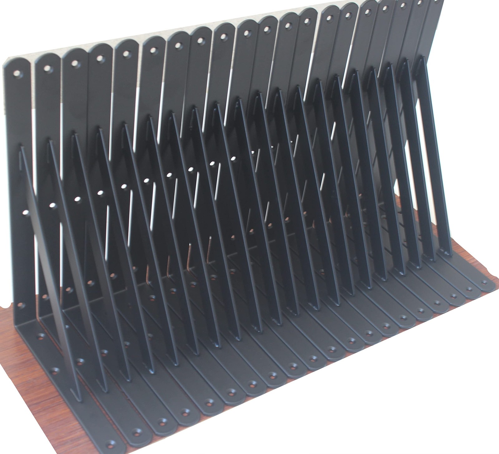 4 Pack L12 x H 8″ Black Heavy Duty Shelf Brackets with Screws Metal Shelf Bra…