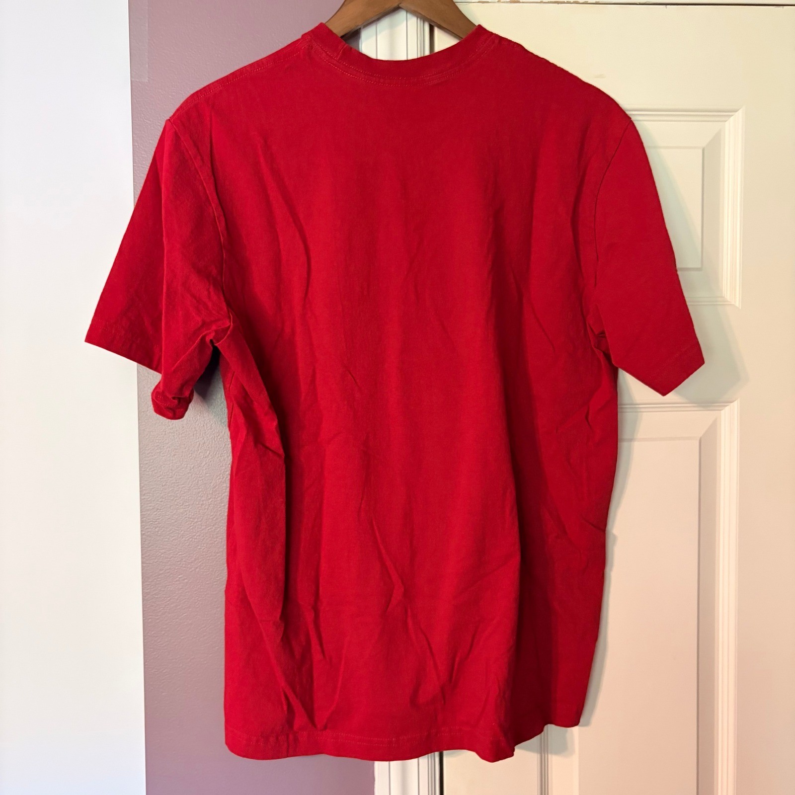 Apple T-Shirt Large Tech Red Short Sleeve Embroidered Logo Cotton USA Made Tee gallery