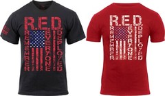 Remember Everyone Deployed R.E.D. US Flag Athletic Muscle T-Shirt USA Flag Tee