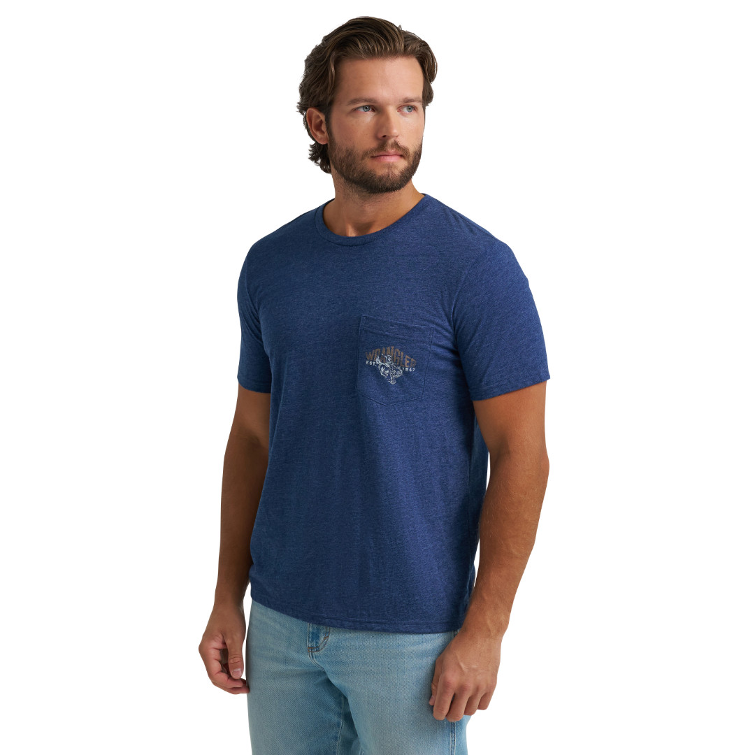 Wrangler Men's Dark Sapphire Heather Logo Graphic T-Shirt 112375808 gallery