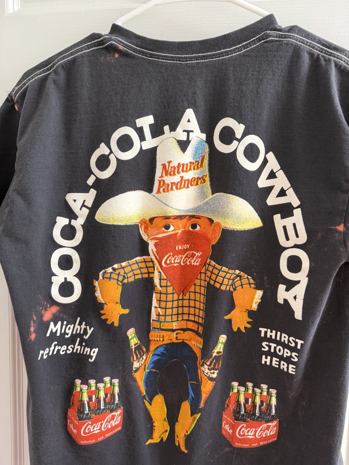 Coca Cola Black Graphic Cowboy Tee Medium M Coke gallery