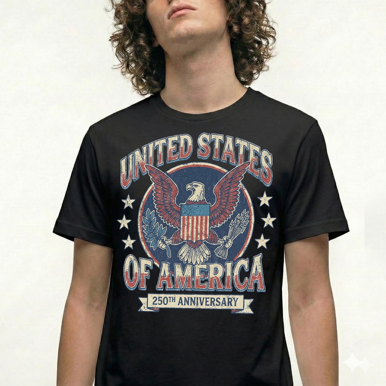 United States Of America 250th Anniversary Eagle Crest Vintage T-Shirt gallery