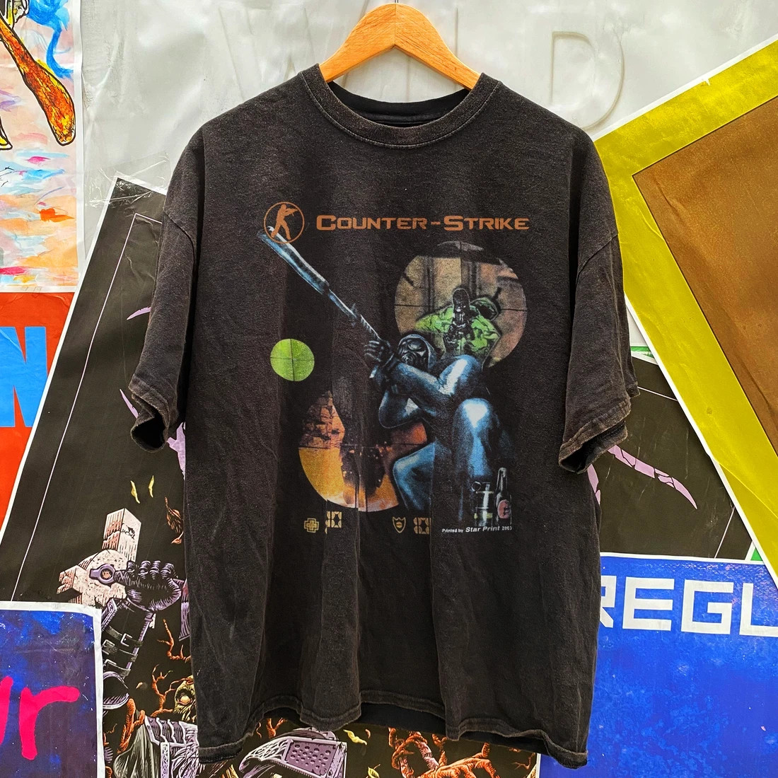 Counter-Strike 1.6 2003 T-Shirt Vintage Reprint FPS Game Retro Tee S-5XL DH1562 gallery