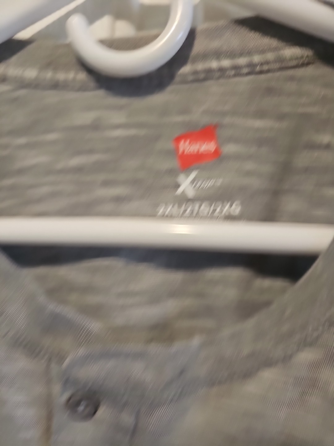 Hanes X-Temp Long Sleeve Henley Shirt Heather Gray Sz 2x Large Casual Essential gallery