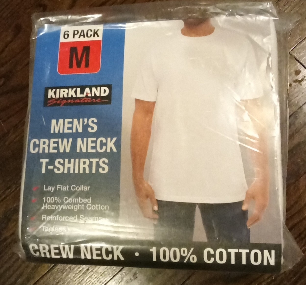 NEW 6 pack of Kirkland T Shirts men's White Crew Neck 100% Cotton Tees PICK SIZE gallery