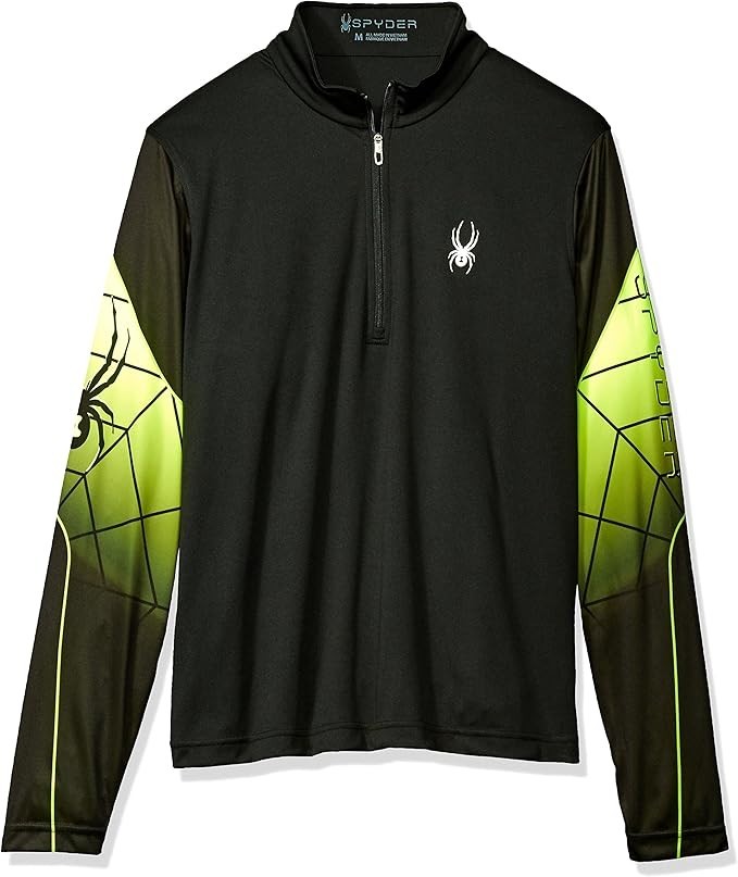 SPYDER Black Web Strong Dry W.E.B. 1/4 1/2 Zip-Neck Top Long Sleeve Men’s Small