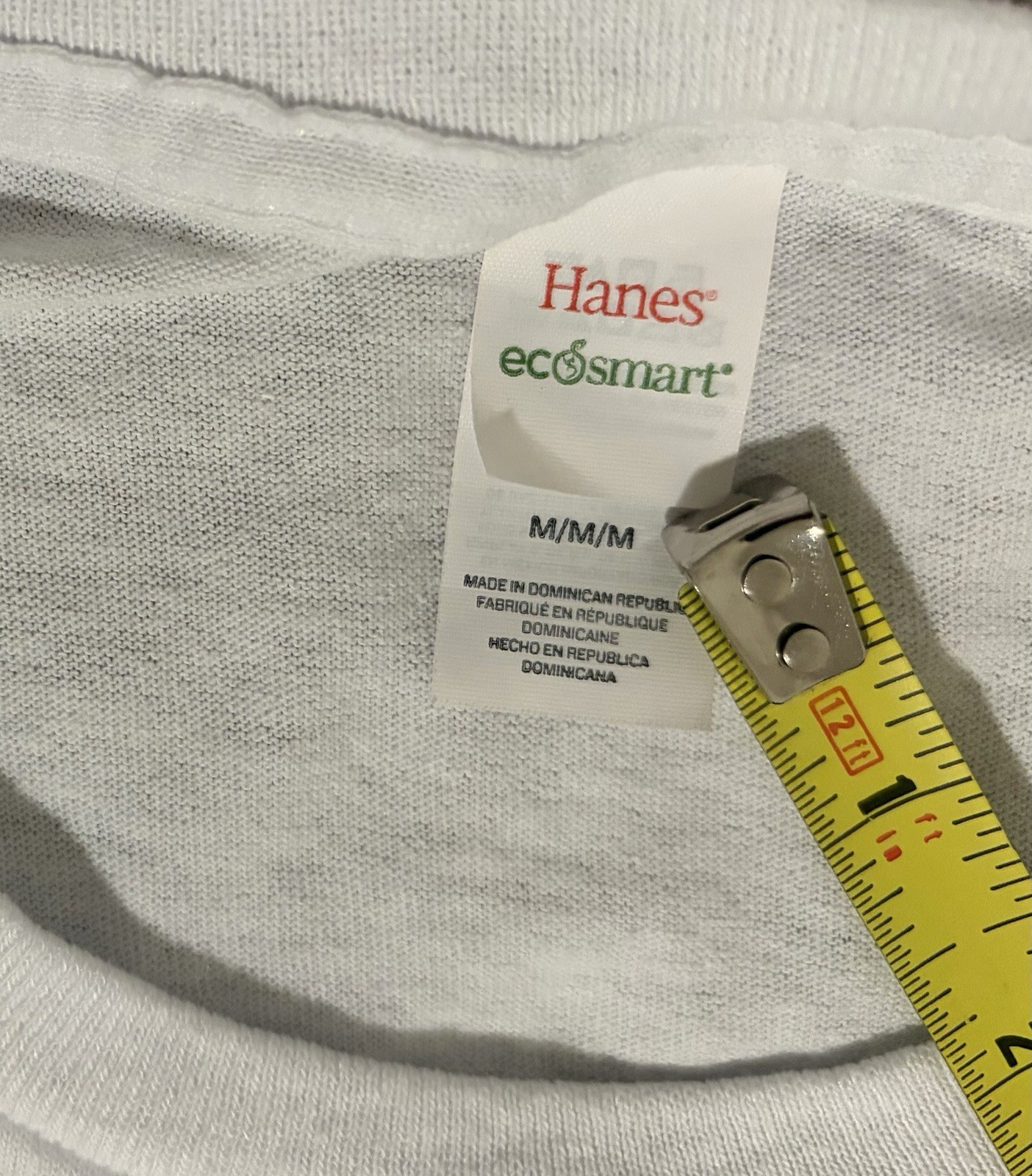 Two Hanes EcoSmart Men’s White Solid Crew Neck Short Sleeve T-Shirts Size M gallery