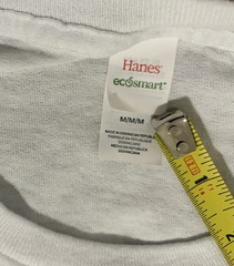 Two Hanes EcoSmart Men’s White Solid Crew Neck Short Sleeve T-Shirts Size M