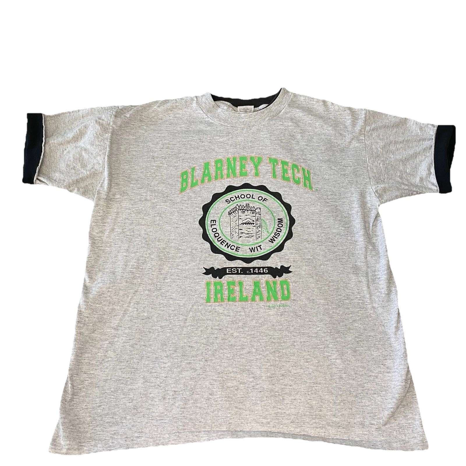 Vintage Blarney Tech Ireland 1991 Single Stitch Flip Cuff Grand Illusion Tag Xl gallery