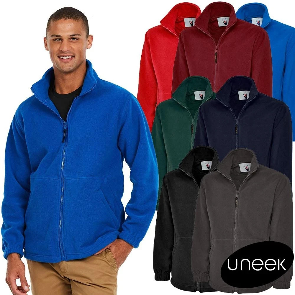 3 PACK Unisex Men’s Classic Full Zip UP Micro Fleece Jacket Work Wear Coat
