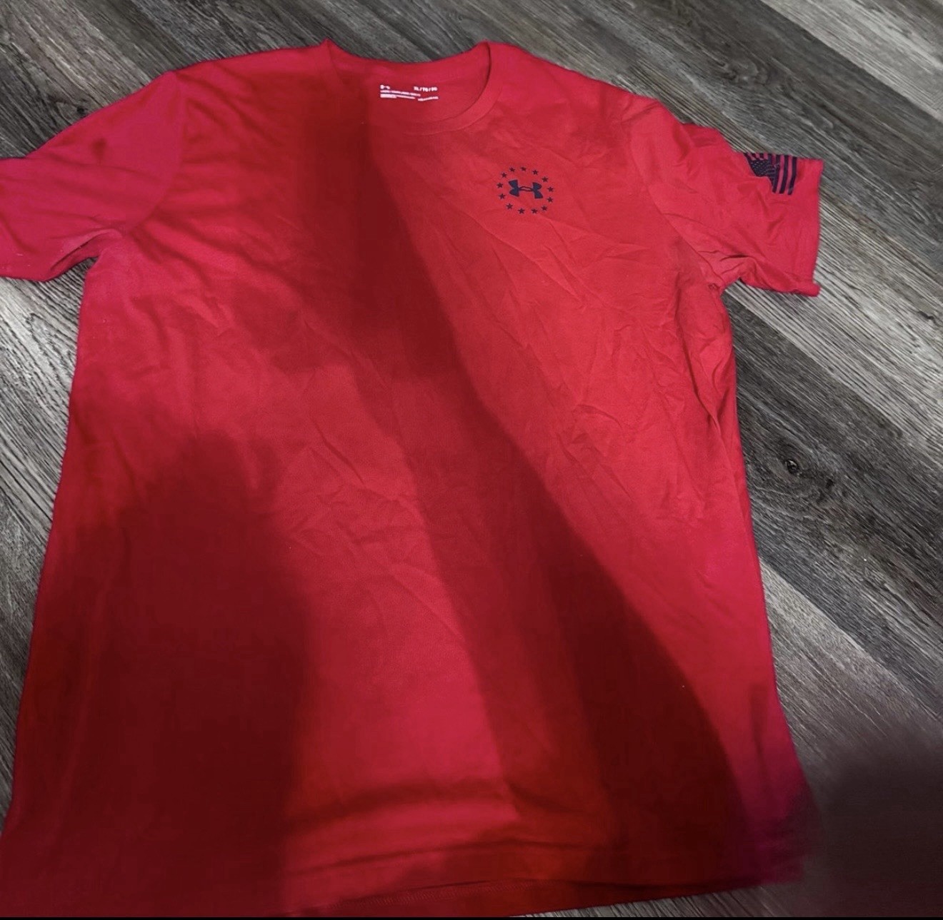 Under Armour Men’s HeatGear Red Freedom Flag Graphic Crew Neck T-Shirt XL Reg gallery