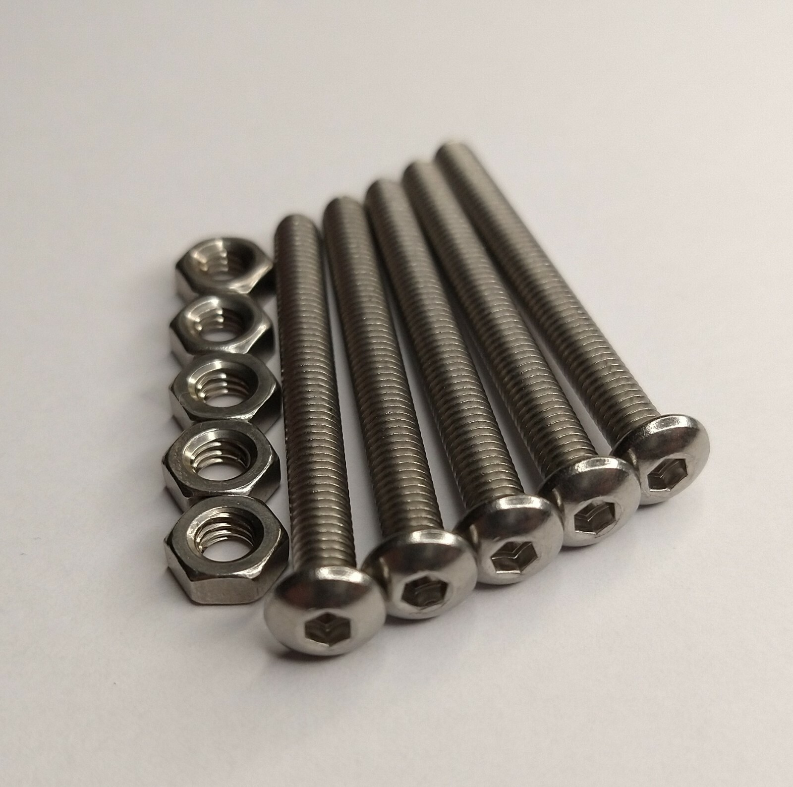 M4 x 40mm WITH NUTS A2 Stainless Steel Button Head Screws Metric ISO7380 M4x40mm
