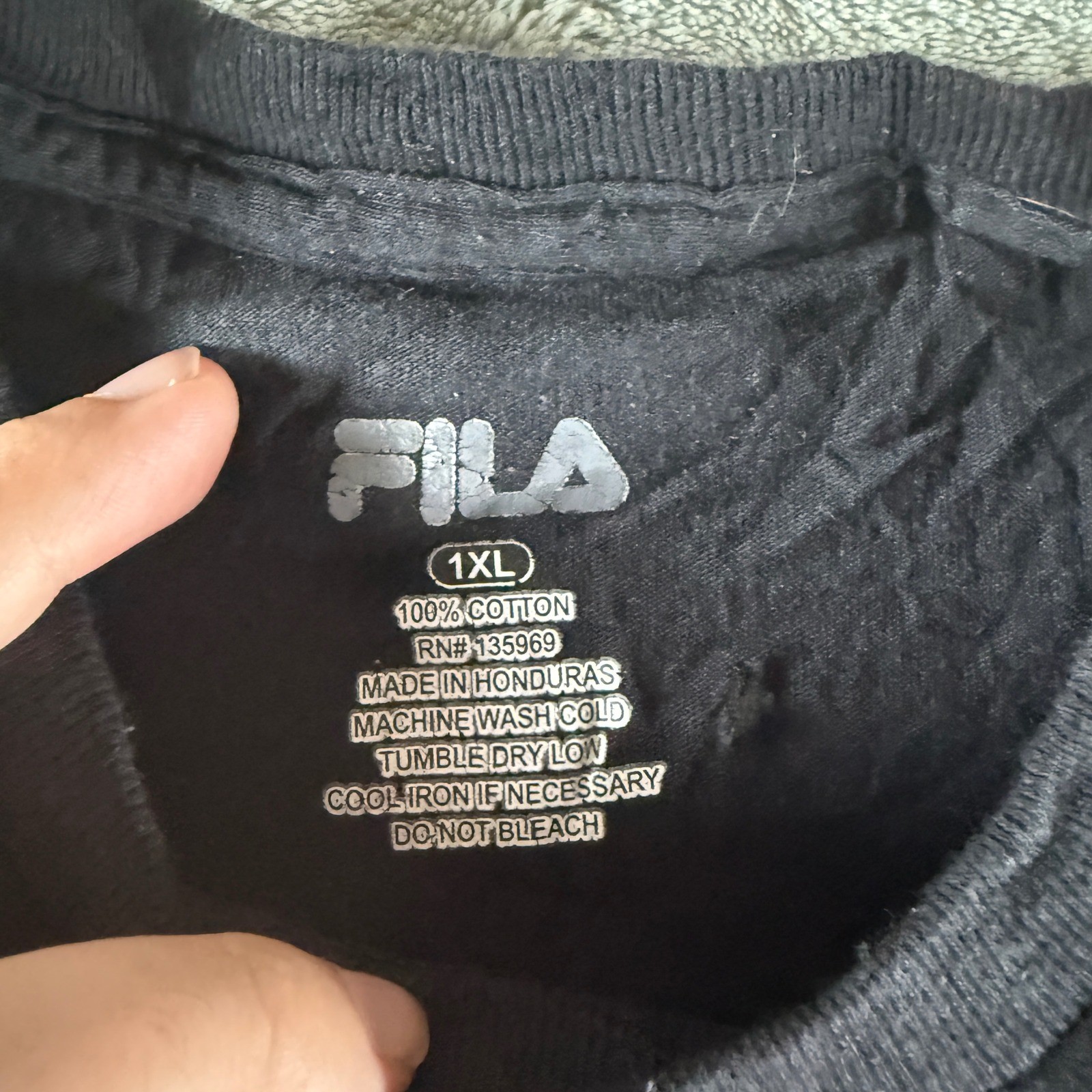 Fila Mens Black Graphic Logo T-Shirt Short Sleeve Cotton Tee 1XL gallery