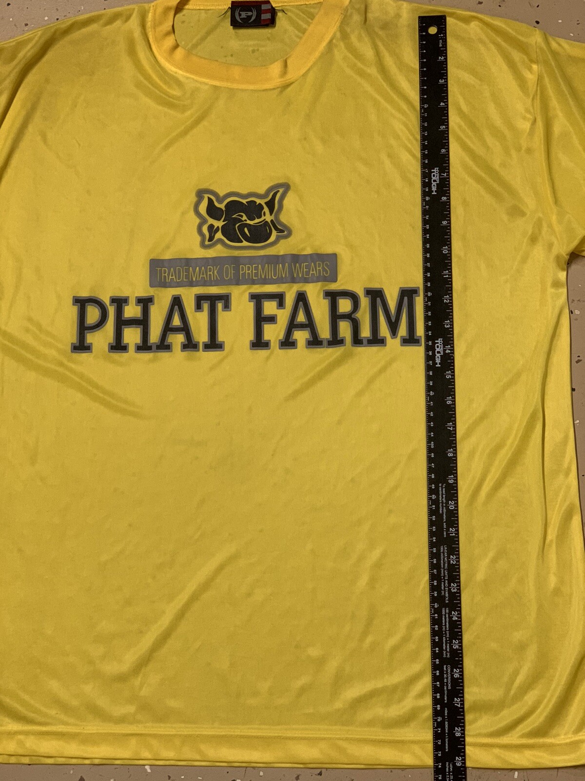 Vintage Phat Farm Men XL Yellow Sheer T Shirt Y2K Vibes Club Athletic Streetwear gallery