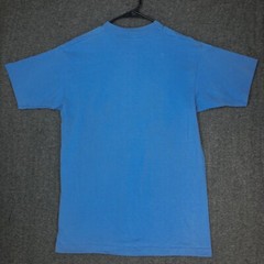 vintage single stitch t shirt native american print wolf periwinkle blue size L