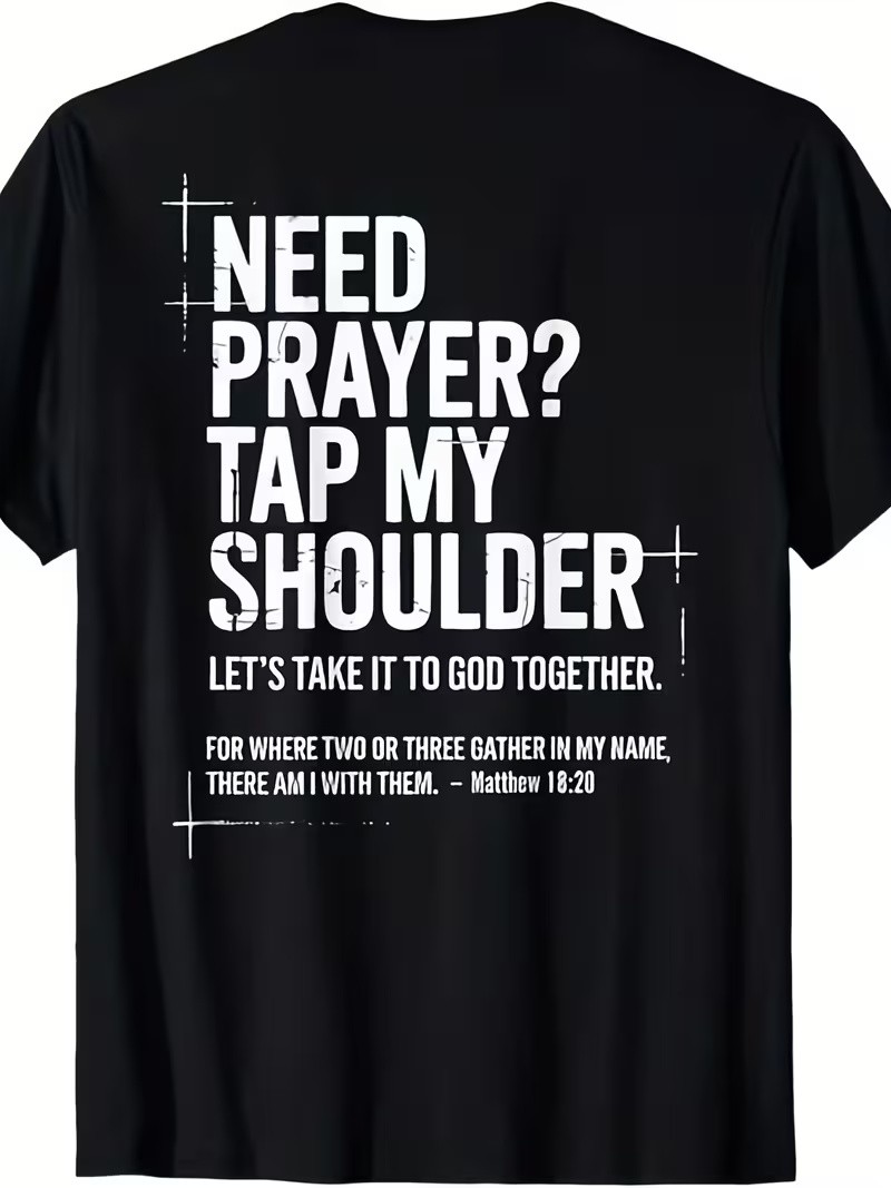 Need Prayer Tap My Shoulder Bible Verse Christian T-Shirt(on back） gallery