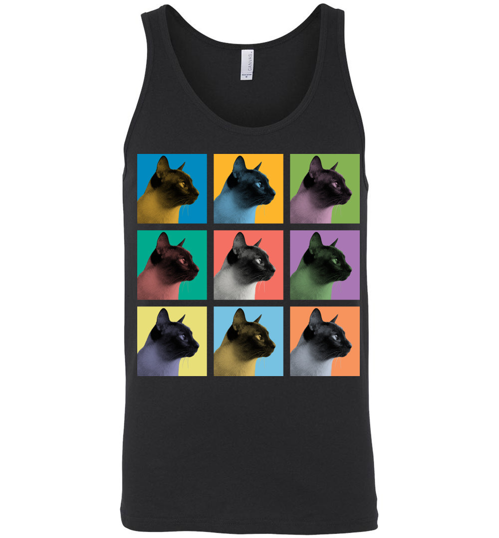 Siamese Cat Pop Blocks T-Shirt - Men Women Youth Kids Tank Long Sleeve Tee gallery