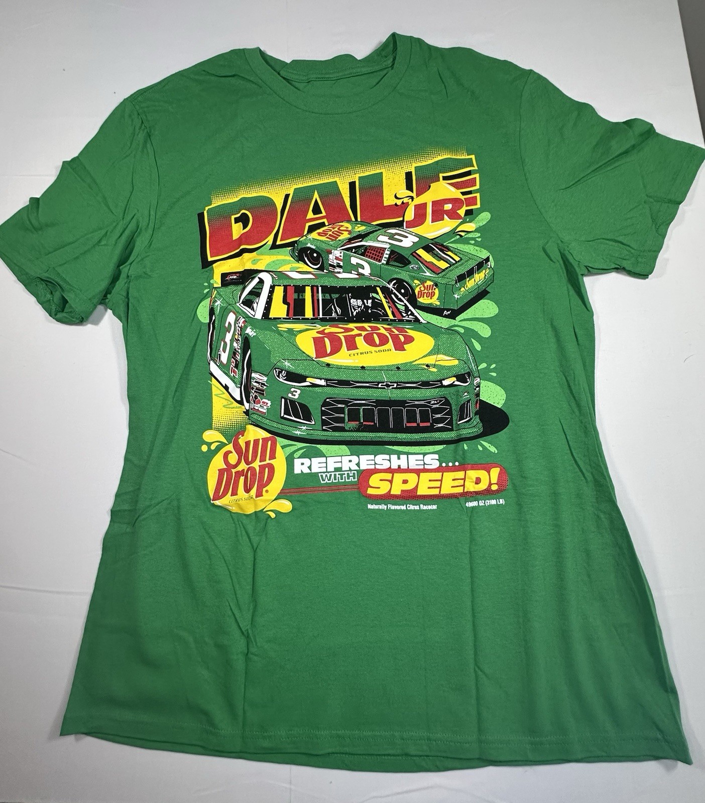 Dale Jr Sun Drop Shirt Mens XL Green NASCAR Race Car Graphic Tee 100% Cotton gallery