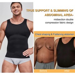 Gynecomastia Men Compression Shirt White Tank Top Body Shaper Fajas Para Hombres