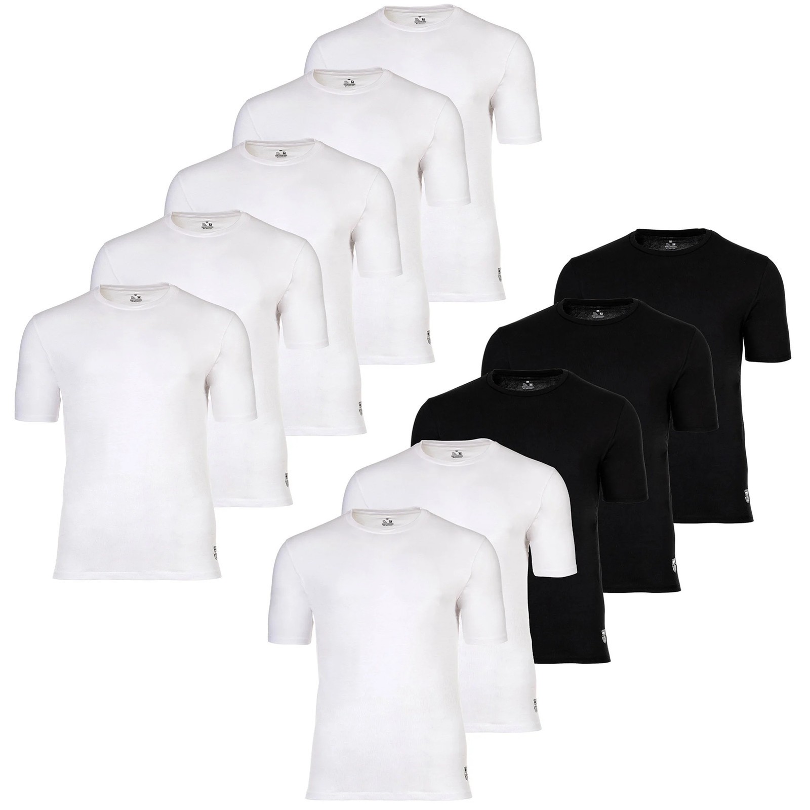 FC Barcelona Mens T-Shirts 5-Pack – U-Neck Undershirts Cotton Crewneck