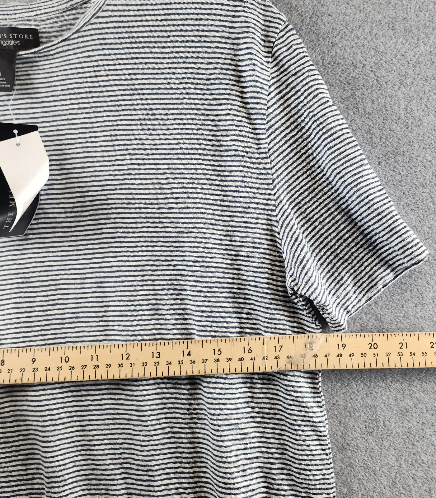 The Men's Store at Bloomingdale's Striped Linen Tee Men's Size Medium Dark Slate gallery