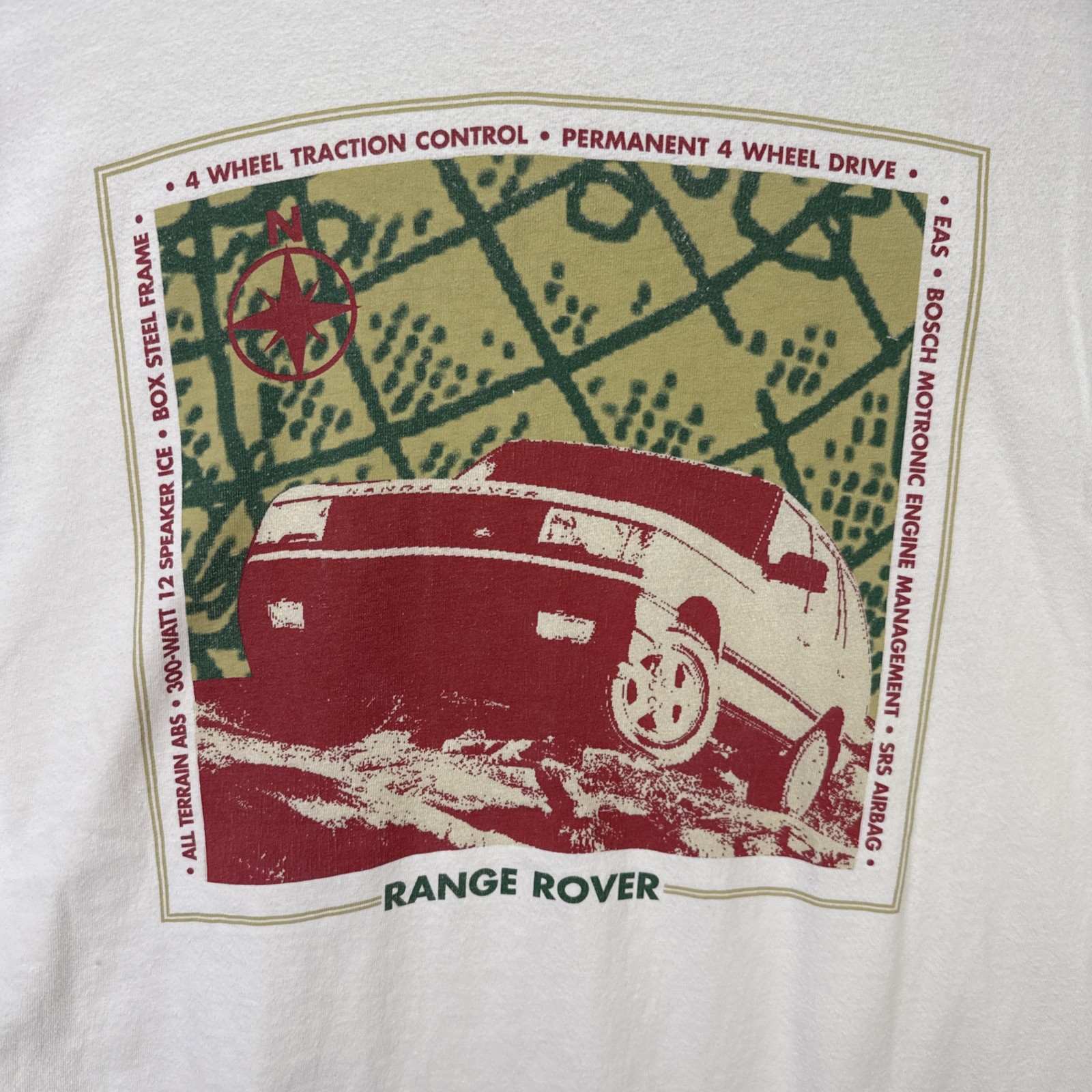 Vintage Land Rover Shirt Mens XL White 90s Safari Outdoors Nature Portrait Art gallery