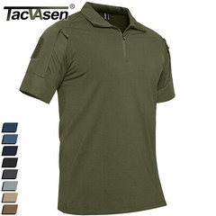 Men’s Tactical Combat T-Shirts 1/4 Zip Short Sleeve Quick Dry Military Work Tops