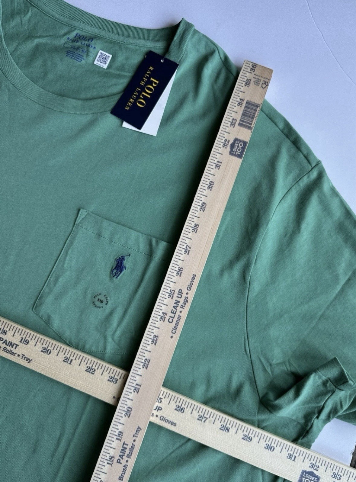 Polo Ralph Lauren Big & Tall Green Crew-Neck Pocket Shirt Men’s Size 5XB gallery