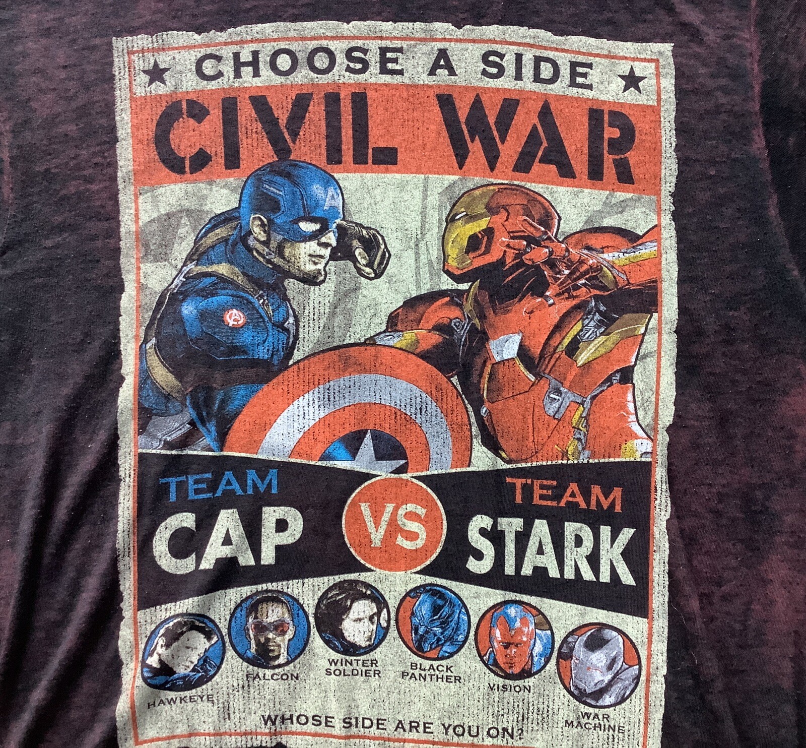 Marvel Captain America Civil War Choose A Side Adult Thin, Long & Soft Size S gallery