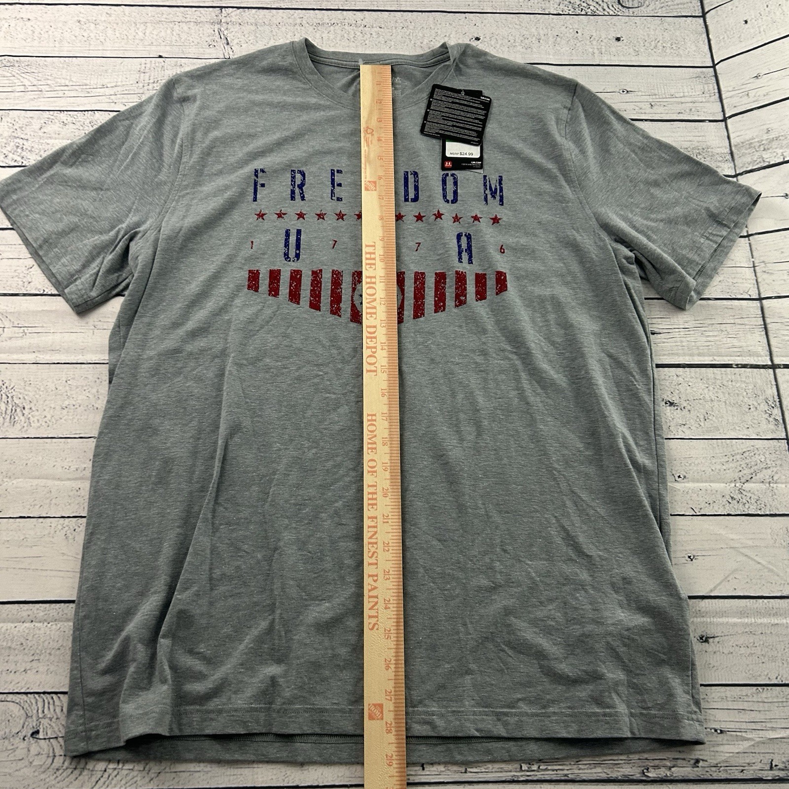 NEW Under Armour Loose Heatgear Freedom USA Short Sleeve T Shirt Mens Large Gray gallery