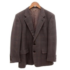 Burberrys Wool Gray Plaid Tailored Jacket SingleBreasted Outerwear 100% Wool