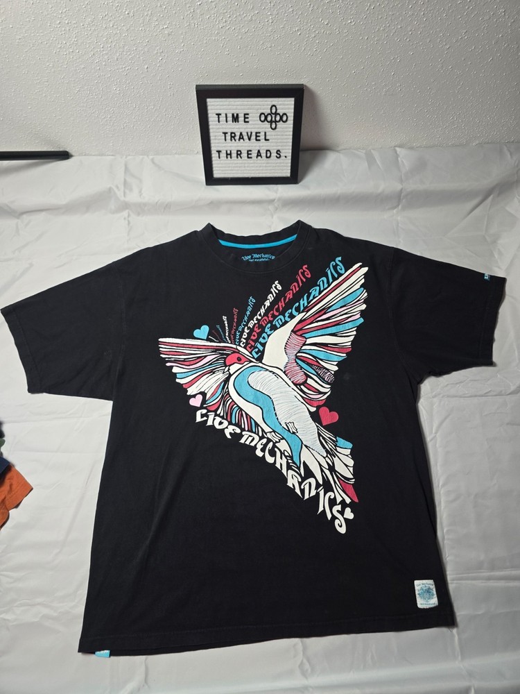 Live Mechanics Bird Print Front and Back Size 3XL