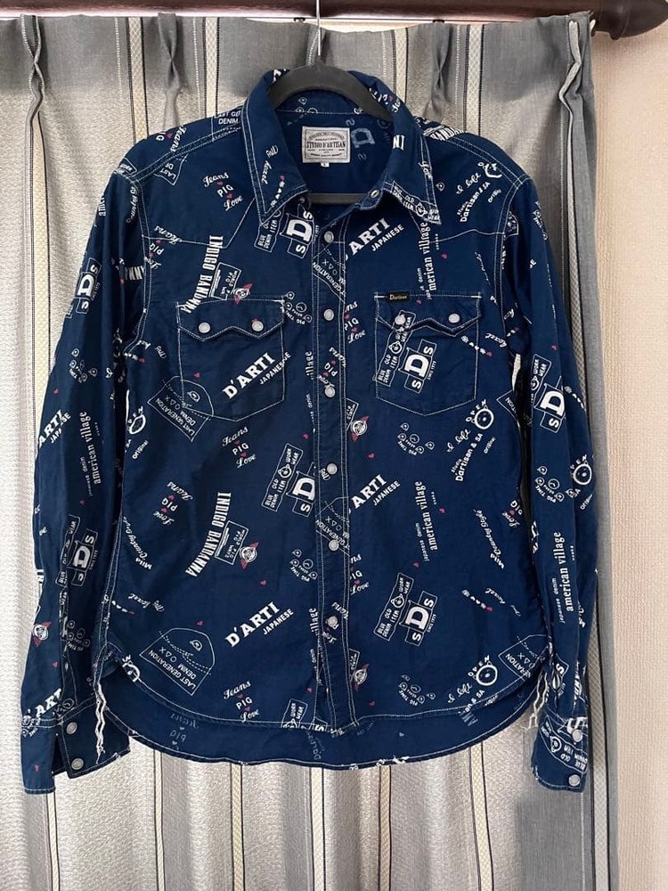 Studio D’Artisan L Allover Pattern Shirt Men JPN Exclusive Rare Denim Craft Mode