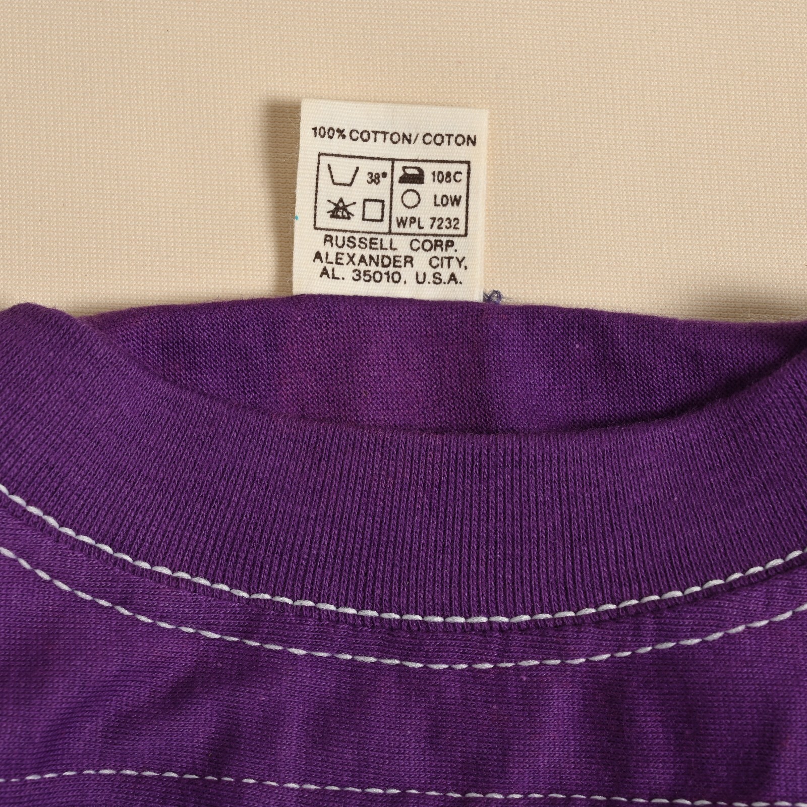 Vintage Russell Athletic Purple Football T-Shirt Size L gallery