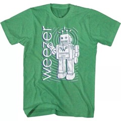 Weezer Robot Alternative Rock Music Band Shirt, Heavy Cotton T-shirt, Size S-5XL