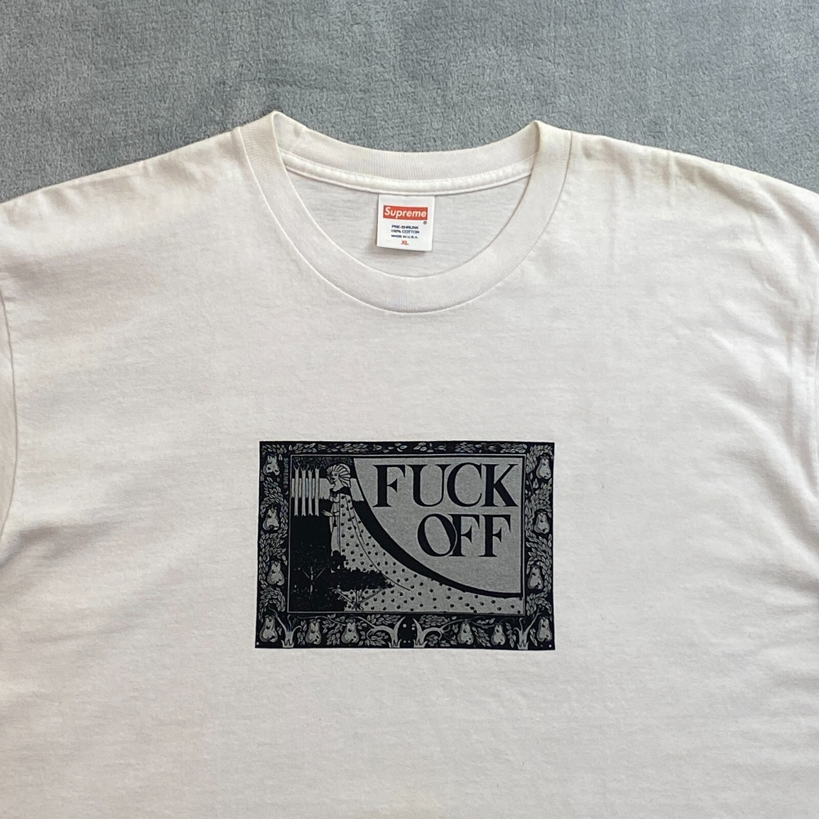 Supreme SS16 FVCK OFF TEE Men XL White Short Sleeve ART NOUVEAU Graphic T Shirt gallery