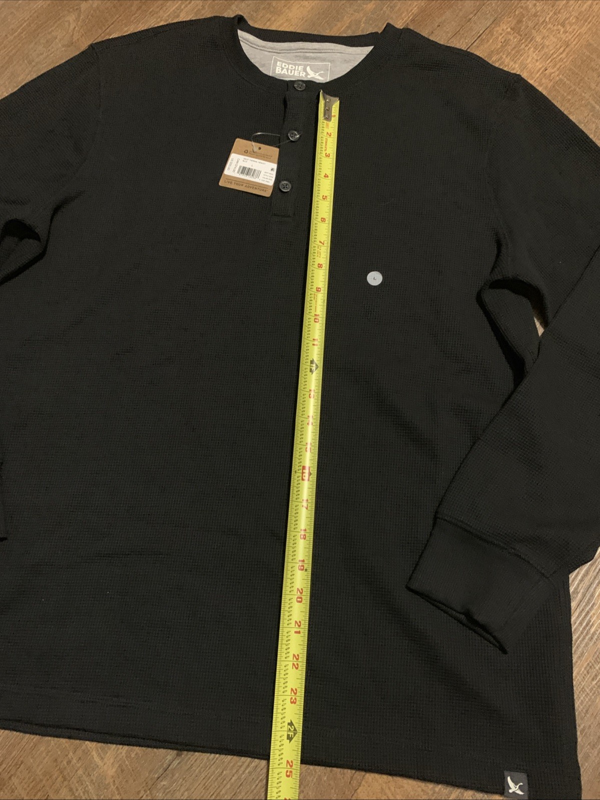 NEW Eddie Bauer Mens Shirt L Waffle Knit Thermal Henley Long Sleeve Crewneck gallery