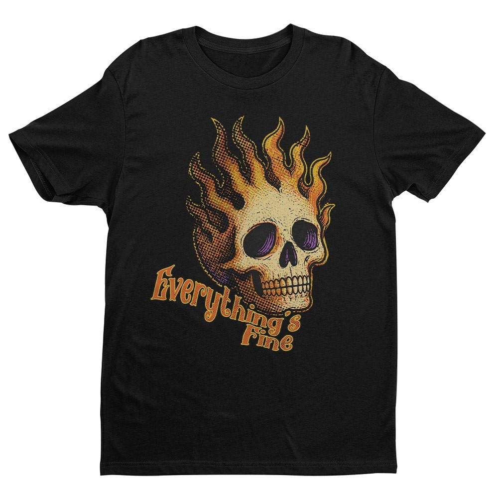 Vintage Everything Is Fine Skull Unisex T-shirt | Skull Lover Gifts for Men