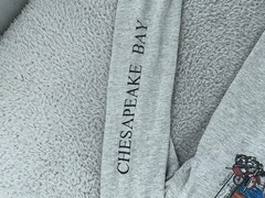 Vtg 90s Chesapeake Bay Lighthouse Sunset L/S T-Shirt M/L Gray Beach Sal Surf USA