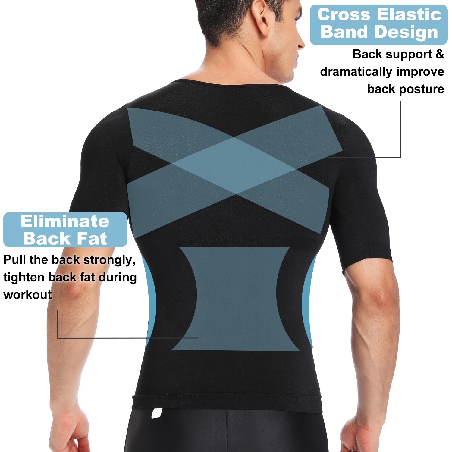 Men Slimming Body Shaper Posture Corrector Vest Abdomen Compression Shirt Top gallery
