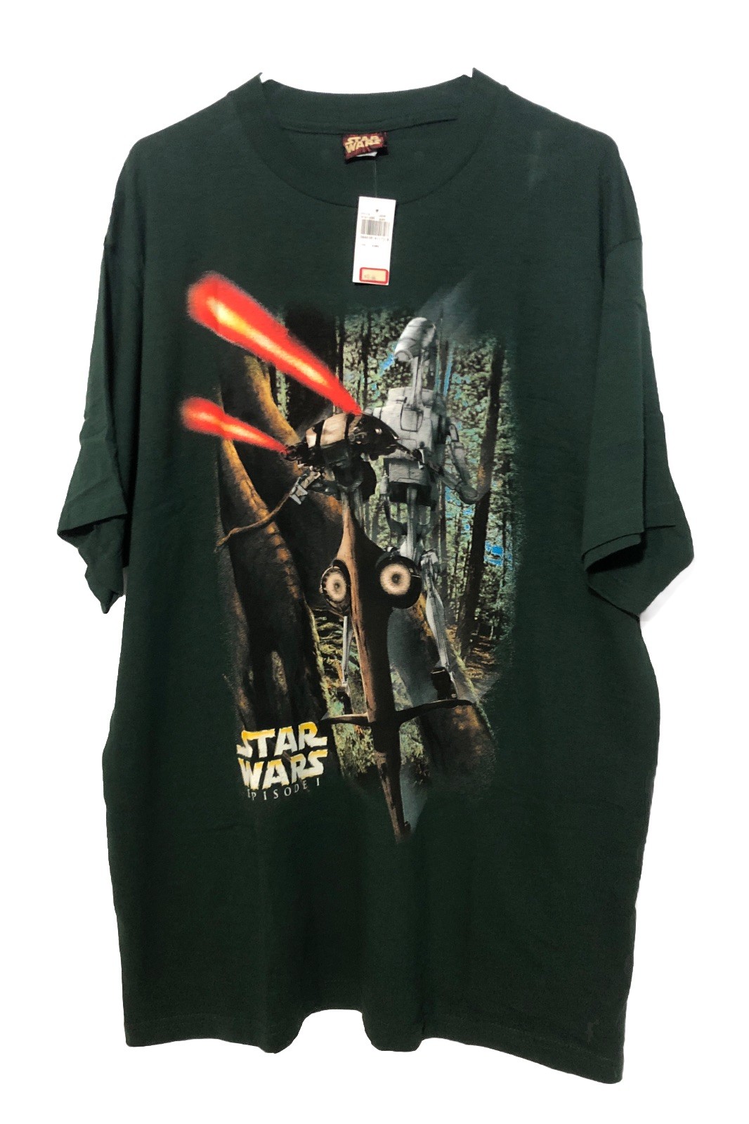 Vintage 1999 NWT! Star Wars Episode I Battle Droid STAP T-Shirt-Sz XL Dark Green gallery
