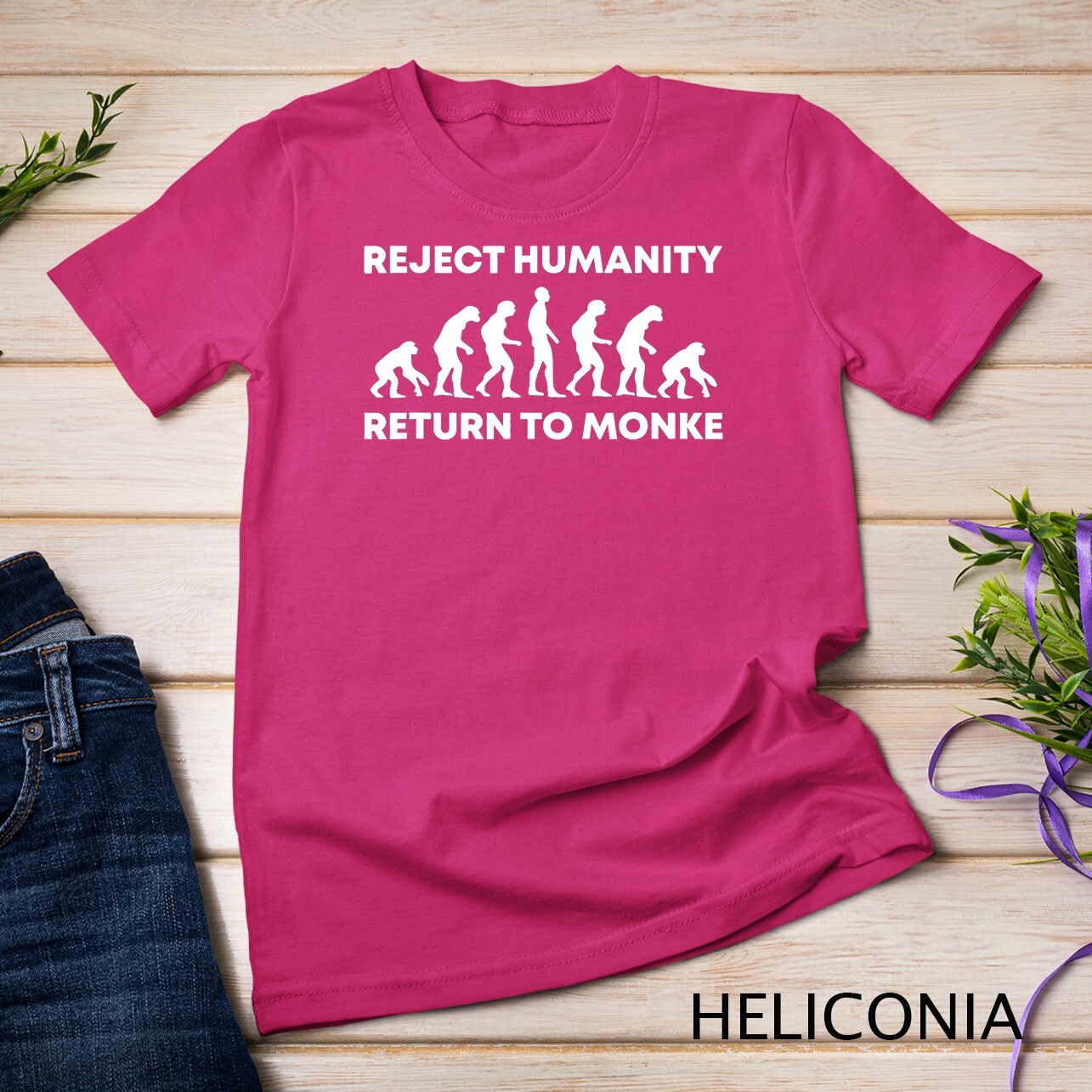 Reject Humanity Return To Monke Funny Meme Monkey Evolution Unisex T-shirt gallery