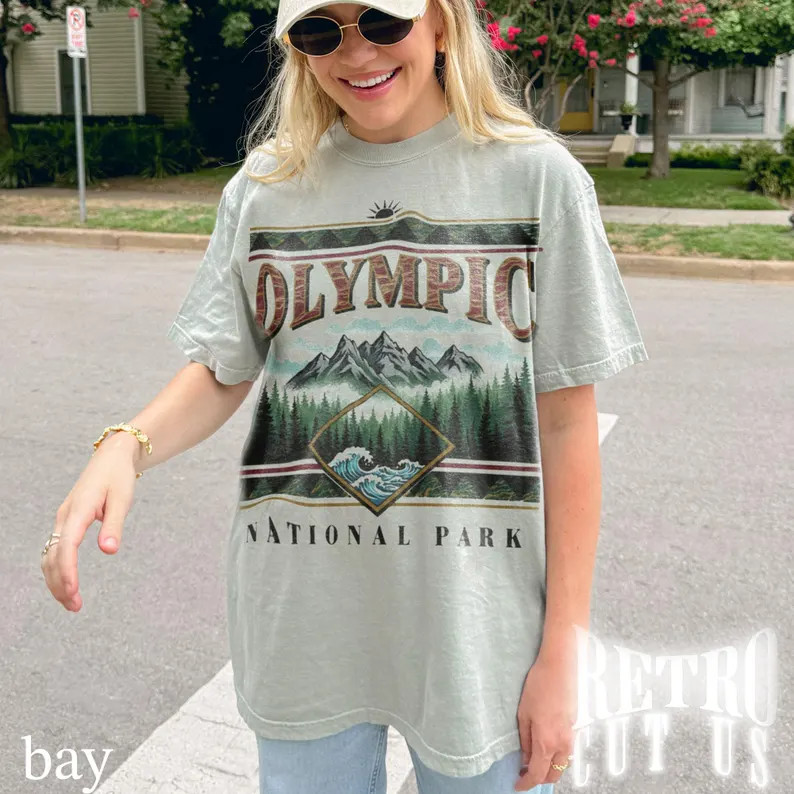 Olympic National Park Vintage Comfort Tee Shirt Nature Outdoors Travel gallery